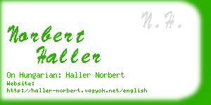 norbert haller business card